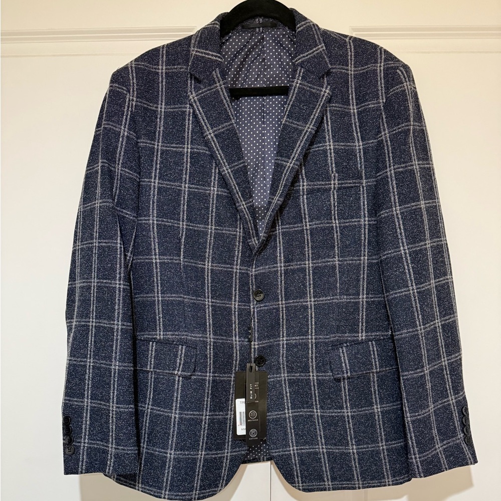 TR PREMIUM PLAID BLAZER SZ XL/44 NWT Slim Fit